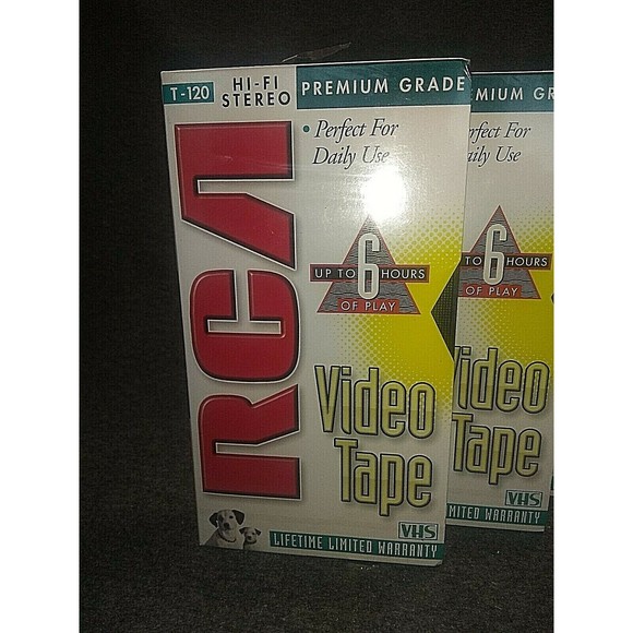 RCA VHS Blank Video Tape T120 Hi-Fi Lot of 4 Premium Grade NEW SEALED NOS - Picture 2 of 4